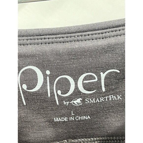 Piper by Smartpack Pull On Gray Riding Pants Equestrian Sz L Fleece Lined - Picture 4 of 6